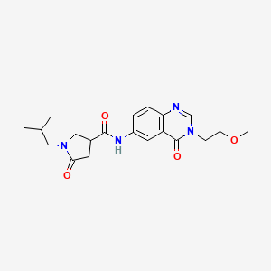 N-[3-(2-methoxyethyl)-4-oxo-3,4-dihydroquinazolin-6-yl]-1-(2-methylpropyl)-5-oxopyrrolidine-3-carboxamide