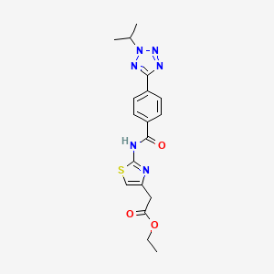 molecular formula C18H20N6O3S B10997722 ethyl {2-[({4-[2-(propan-2-yl)-2H-tetrazol-5-yl]phenyl}carbonyl)amino]-1,3-thiazol-4-yl}acetate 