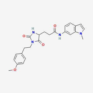 molecular formula C24H26N4O4 B10997740 3-{1-[2-(4-methoxyphenyl)ethyl]-2,5-dioxoimidazolidin-4-yl}-N-(1-methyl-1H-indol-6-yl)propanamide 