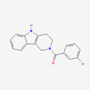 molecular formula C18H15BrN2O B10997764 (3-bromophenyl)(1,3,4,5-tetrahydro-2H-pyrido[4,3-b]indol-2-yl)methanone 