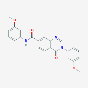 molecular formula C23H19N3O4 B10997789 N,3-bis(3-methoxyphenyl)-4-oxo-3,4-dihydroquinazoline-7-carboxamide 