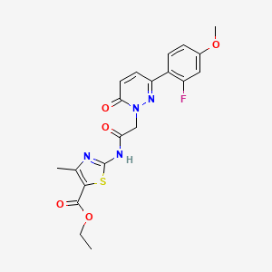 molecular formula C20H19FN4O5S B10997794 ethyl 2-({[3-(2-fluoro-4-methoxyphenyl)-6-oxopyridazin-1(6H)-yl]acetyl}amino)-4-methyl-1,3-thiazole-5-carboxylate 