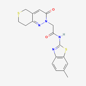 molecular formula C17H16N4O2S2 B10997798 N-(6-methyl-1,3-benzothiazol-2-yl)-2-(3-oxo-3,5,7,8-tetrahydro-2H-thiopyrano[4,3-c]pyridazin-2-yl)acetamide 