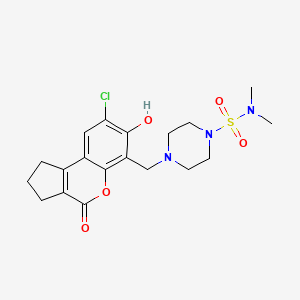 4-[(8-chloro-7-hydroxy-4-oxo-1,2,3,4-tetrahydrocyclopenta[c]chromen-6-yl)methyl]-N,N-dimethylpiperazine-1-sulfonamide