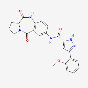 molecular formula C23H21N5O4 B10997828 N-(5,11-dioxo-2,3,5,10,11,11a-hexahydro-1H-pyrrolo[2,1-c][1,4]benzodiazepin-7-yl)-3-(2-methoxyphenyl)-1H-pyrazole-5-carboxamide 