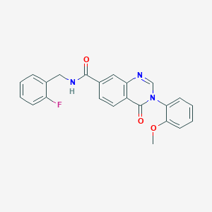 molecular formula C23H18FN3O3 B10997840 N-(2-fluorobenzyl)-3-(2-methoxyphenyl)-4-oxo-3,4-dihydroquinazoline-7-carboxamide 