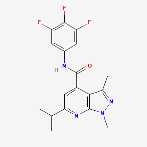 1,3-dimethyl-6-(propan-2-yl)-N-(3,4,5-trifluorophenyl)-1H-pyrazolo[3,4-b]pyridine-4-carboxamide