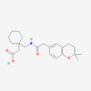 molecular formula C22H31NO4 B10997852 [1-({[(2,2-dimethyl-3,4-dihydro-2H-chromen-6-yl)acetyl]amino}methyl)cyclohexyl]acetic acid 