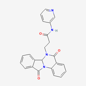 molecular formula C23H18N4O3 B10997862 3-(5,11-dioxo-6a,11-dihydroisoindolo[2,1-a]quinazolin-6(5H)-yl)-N-(pyridin-3-yl)propanamide 