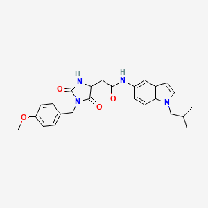 2-[1-(4-methoxybenzyl)-2,5-dioxoimidazolidin-4-yl]-N-[1-(2-methylpropyl)-1H-indol-5-yl]acetamide