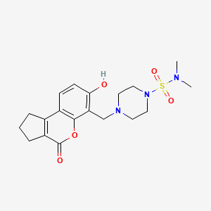 molecular formula C19H25N3O5S B10997875 4-[(7-hydroxy-4-oxo-1,2,3,4-tetrahydrocyclopenta[c]chromen-6-yl)methyl]-N,N-dimethylpiperazine-1-sulfonamide 