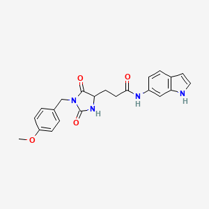 molecular formula C22H22N4O4 B10997882 N-(1H-indol-6-yl)-3-[1-(4-methoxybenzyl)-2,5-dioxoimidazolidin-4-yl]propanamide 