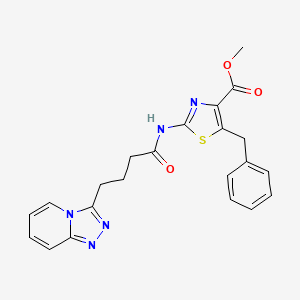 Methyl 5-benzyl-2-{[4-([1,2,4]triazolo[4,3-a]pyridin-3-yl)butanoyl]amino}-1,3-thiazole-4-carboxylate