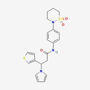 N-[4-(1,1-dioxido-1,2-thiazinan-2-yl)phenyl]-3-(1H-pyrrol-1-yl)-3-(3-thienyl)propanamide