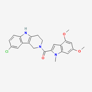 molecular formula C23H22ClN3O3 B10997945 (8-chloro-1,3,4,5-tetrahydro-2H-pyrido[4,3-b]indol-2-yl)(4,6-dimethoxy-1-methyl-1H-indol-2-yl)methanone 