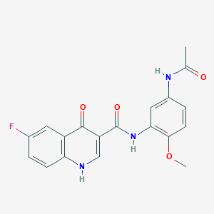 N-[5-(acetylamino)-2-methoxyphenyl]-6-fluoro-4-oxo-1,4-dihydroquinoline-3-carboxamide