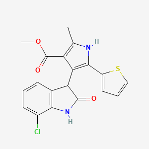 methyl 4-(7-chloro-2-oxo-2,3-dihydro-1H-indol-3-yl)-2-methyl-5-(thiophen-2-yl)-1H-pyrrole-3-carboxylate