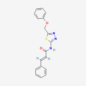 molecular formula C18H15N3O2S B10997983 (2E)-N-[(2E)-5-(phenoxymethyl)-1,3,4-thiadiazol-2(3H)-ylidene]-3-phenylprop-2-enamide 