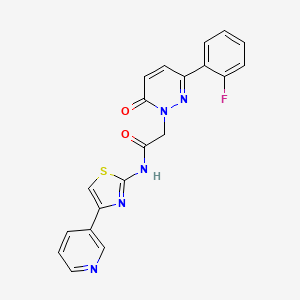 molecular formula C20H14FN5O2S B10997996 2-[3-(2-fluorophenyl)-6-oxopyridazin-1(6H)-yl]-N-[(2Z)-4-(pyridin-3-yl)-1,3-thiazol-2(3H)-ylidene]acetamide 