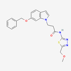 molecular formula C22H22N4O3S B10997997 3-(6-(benzyloxy)-1H-indol-1-yl)-N-(5-(methoxymethyl)-1,3,4-thiadiazol-2-yl)propanamide 