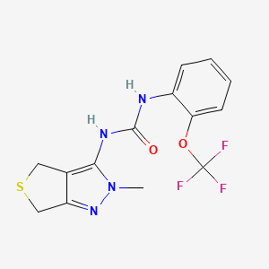 molecular formula C14H13F3N4O2S B10998024 N-(2-Methyl-2,6-dihydro-4H-thieno[3,4-C]pyrazol-3-YL)-N'-[2-(trifluoromethoxy)phenyl]urea 