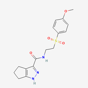 molecular formula C16H19N3O4S B10998038 N-{2-[(4-methoxyphenyl)sulfonyl]ethyl}-2,4,5,6-tetrahydrocyclopenta[c]pyrazole-3-carboxamide 