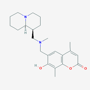 6-{[[(1S,9AR)Octahydro-2H-quinolizin-1-ylmethyl](methyl)amino]methyl}-7-hydroxy-4,8-dimethyl-2H-chromen-2-one