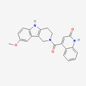 molecular formula C22H19N3O3 B10998096 4-[(8-methoxy-1,3,4,5-tetrahydro-2H-pyrido[4,3-b]indol-2-yl)carbonyl]quinolin-2(1H)-one 