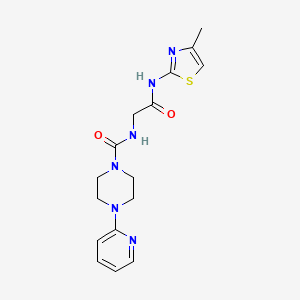 N-(2-{[(2E)-4-methyl-1,3-thiazol-2(3H)-ylidene]amino}-2-oxoethyl)-4-(pyridin-2-yl)piperazine-1-carboxamide