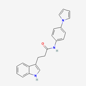 molecular formula C21H19N3O B10998127 3-(1H-indol-3-yl)-N-[4-(1H-pyrrol-1-yl)phenyl]propanamide 