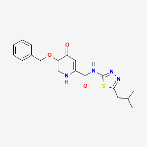 molecular formula C19H20N4O3S B10998141 5-(benzyloxy)-4-hydroxy-N-[5-(2-methylpropyl)-1,3,4-thiadiazol-2-yl]pyridine-2-carboxamide 