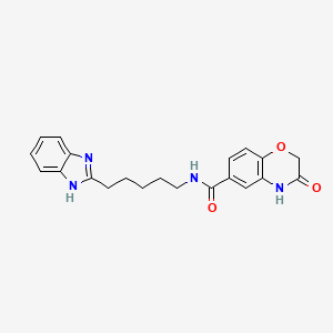 N-[5-(1H-benzimidazol-2-yl)pentyl]-3-hydroxy-2H-1,4-benzoxazine-6-carboxamide