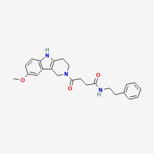 molecular formula C24H27N3O3 B10998154 4-(8-methoxy-1,3,4,5-tetrahydro-2H-pyrido[4,3-b]indol-2-yl)-4-oxo-N-(2-phenylethyl)butanamide 