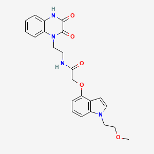 molecular formula C23H24N4O5 B10998158 N-[2-(3-hydroxy-2-oxoquinoxalin-1(2H)-yl)ethyl]-2-{[1-(2-methoxyethyl)-1H-indol-4-yl]oxy}acetamide 