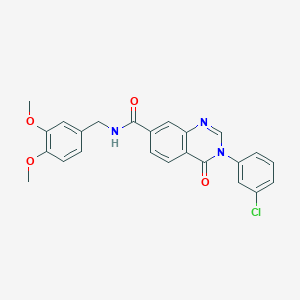 3-(3-chlorophenyl)-N-(3,4-dimethoxybenzyl)-4-oxo-3,4-dihydroquinazoline-7-carboxamide