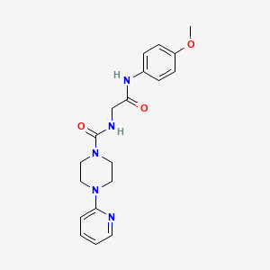 molecular formula C19H23N5O3 B10998177 N-{2-[(4-methoxyphenyl)amino]-2-oxoethyl}-4-(pyridin-2-yl)piperazine-1-carboxamide 