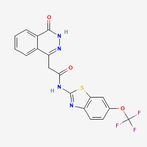 molecular formula C18H11F3N4O3S B10998178 2-(4-hydroxyphthalazin-1-yl)-N-[6-(trifluoromethoxy)-1,3-benzothiazol-2-yl]acetamide 