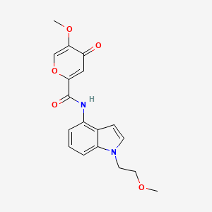 5-methoxy-N-[1-(2-methoxyethyl)-1H-indol-4-yl]-4-oxo-4H-pyran-2-carboxamide