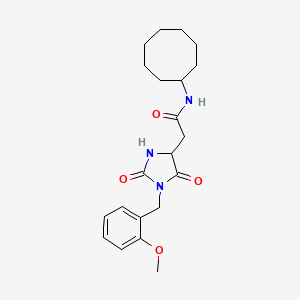 N-cyclooctyl-2-[1-(2-methoxybenzyl)-2,5-dioxoimidazolidin-4-yl]acetamide