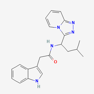 molecular formula C21H23N5O B10998210 2-(1H-indol-3-yl)-N-[3-methyl-1-([1,2,4]triazolo[4,3-a]pyridin-3-yl)butyl]acetamide 