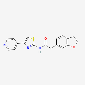 2-(2,3-dihydro-1-benzofuran-6-yl)-N-[4-(pyridin-4-yl)-1,3-thiazol-2-yl]acetamide