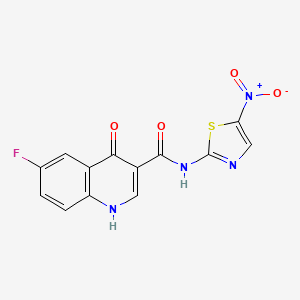 6-fluoro-4-hydroxy-N-(5-nitro-1,3-thiazol-2-yl)quinoline-3-carboxamide