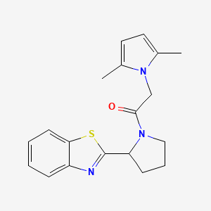 molecular formula C19H21N3OS B10998257 1-[2-(1,3-benzothiazol-2-yl)pyrrolidin-1-yl]-2-(2,5-dimethyl-1H-pyrrol-1-yl)ethanone 