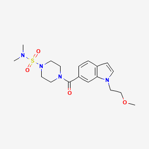 molecular formula C18H26N4O4S B10998264 4-{[1-(2-methoxyethyl)-1H-indol-6-yl]carbonyl}-N,N-dimethyltetrahydro-1(2H)-pyrazinesulfonamide 