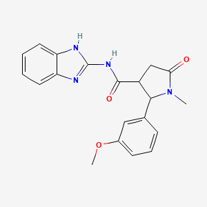 molecular formula C20H20N4O3 B10998275 N-(1H-benzimidazol-2-yl)-2-(3-methoxyphenyl)-1-methyl-5-oxopyrrolidine-3-carboxamide 