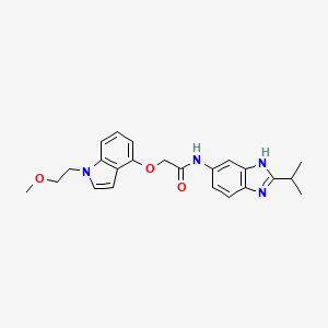 2-{[1-(2-methoxyethyl)-1H-indol-4-yl]oxy}-N-[2-(propan-2-yl)-1H-benzimidazol-6-yl]acetamide