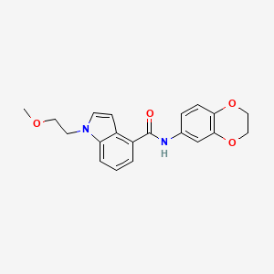 molecular formula C20H20N2O4 B10998328 N-(2,3-dihydro-1,4-benzodioxin-6-yl)-1-(2-methoxyethyl)-1H-indole-4-carboxamide 