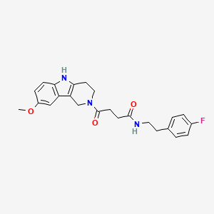 molecular formula C24H26FN3O3 B10998341 N-[2-(4-fluorophenyl)ethyl]-4-(8-methoxy-1,3,4,5-tetrahydro-2H-pyrido[4,3-b]indol-2-yl)-4-oxobutanamide 