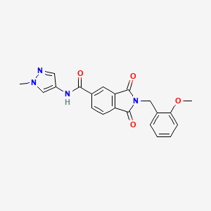 molecular formula C21H18N4O4 B10998377 2-(2-methoxybenzyl)-N-(1-methyl-1H-pyrazol-4-yl)-1,3-dioxo-2,3-dihydro-1H-isoindole-5-carboxamide 