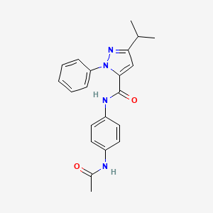 molecular formula C21H22N4O2 B10998387 N-[4-(acetylamino)phenyl]-1-phenyl-3-(propan-2-yl)-1H-pyrazole-5-carboxamide 